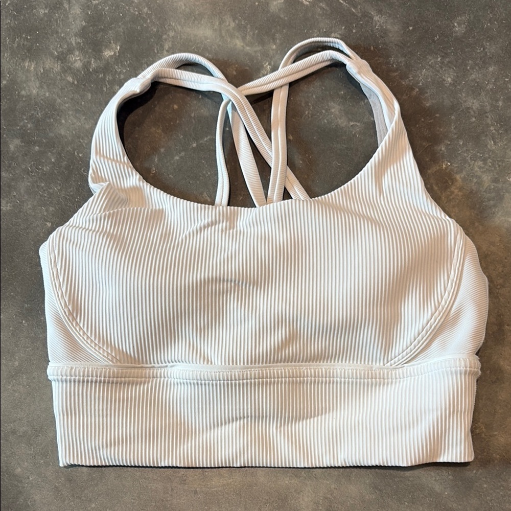 Women's Ribbed Sports Bra - White